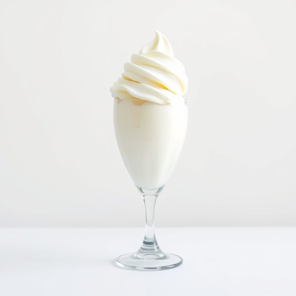 Exquisite White Coconut Ice Cream in Elegant Glassware