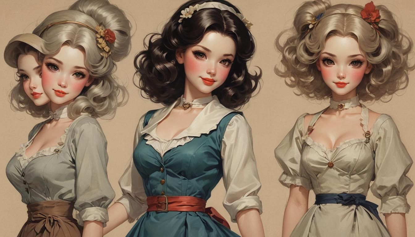 Anime Doll in Glass Dress with Flowers