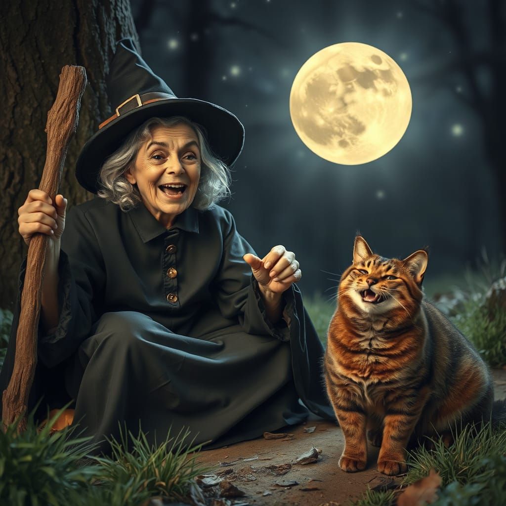 to be a witch with cracklin' cat on halloween night
