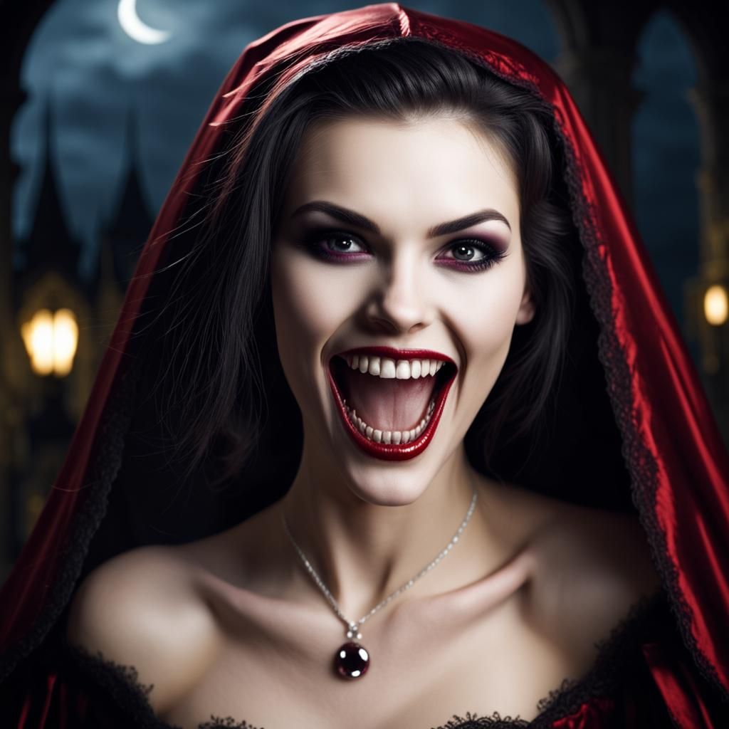 Vampire's Euphoric Grin: A Glimpse into the Night