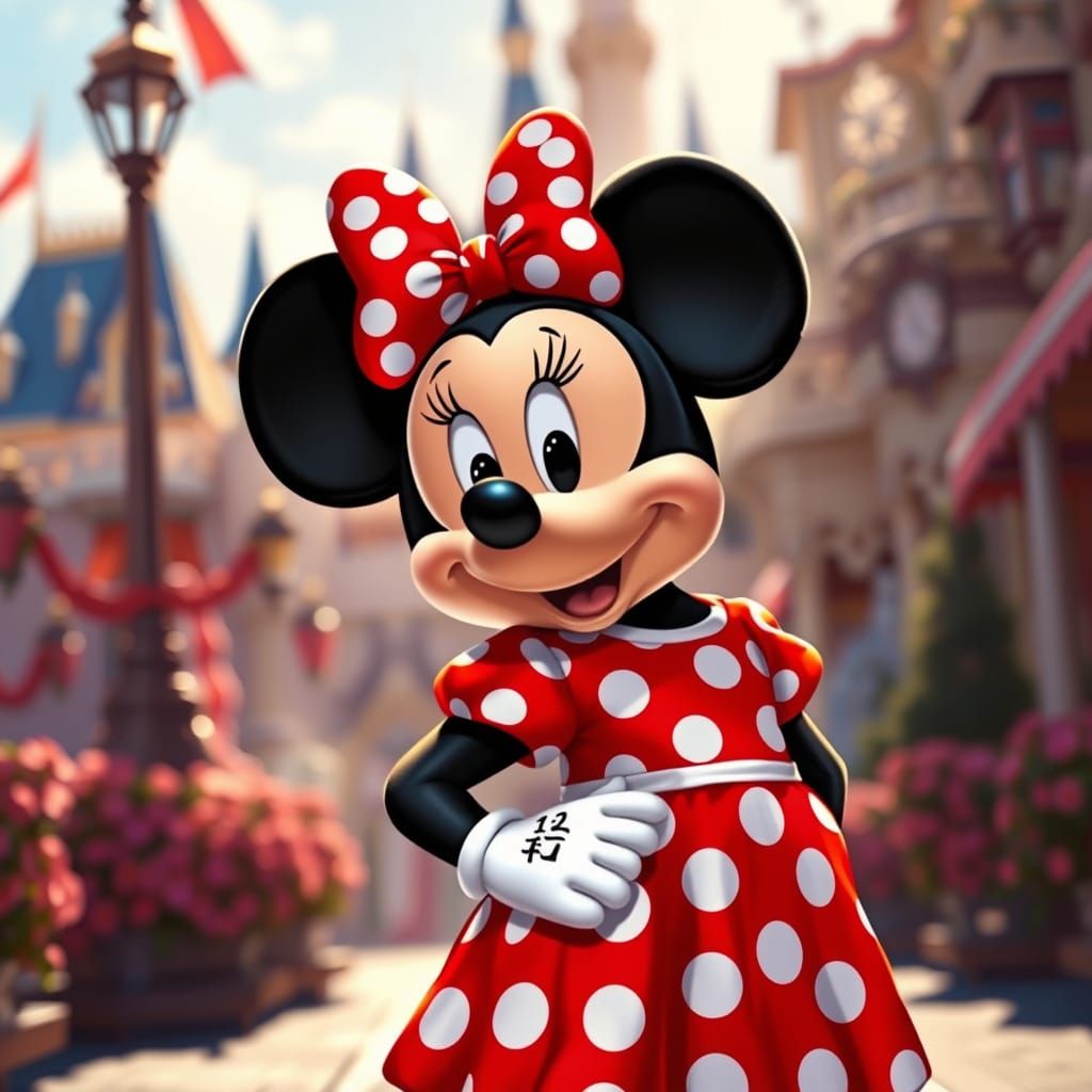 Minnie Mouse in Disneyland: Photorealistic Render