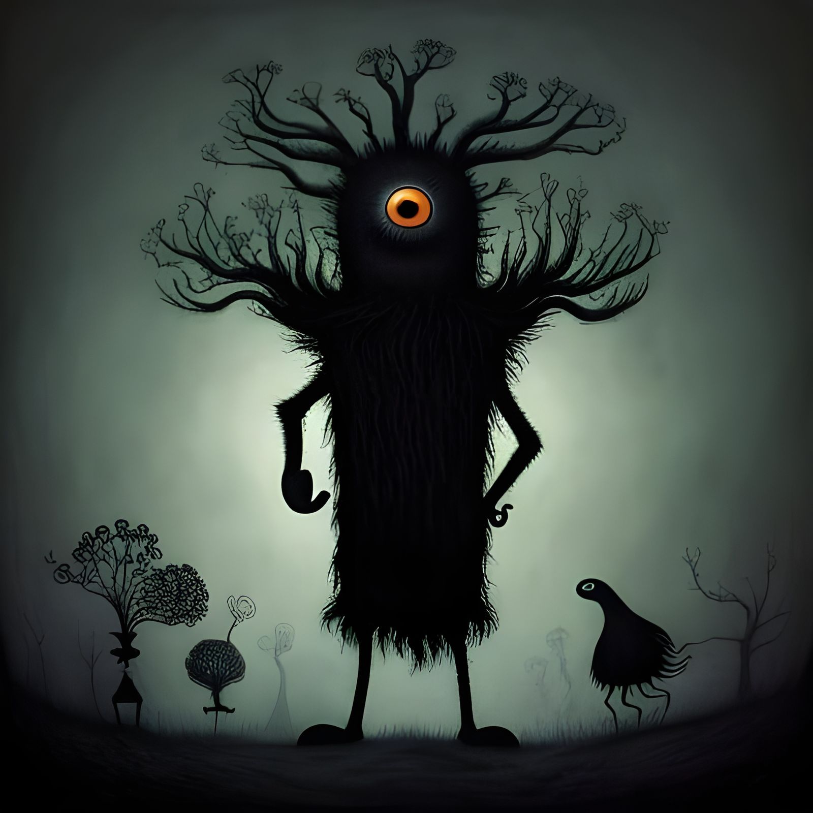 Disturbing Portrait of a Snuffy Nose in a Creepy Aesthetic