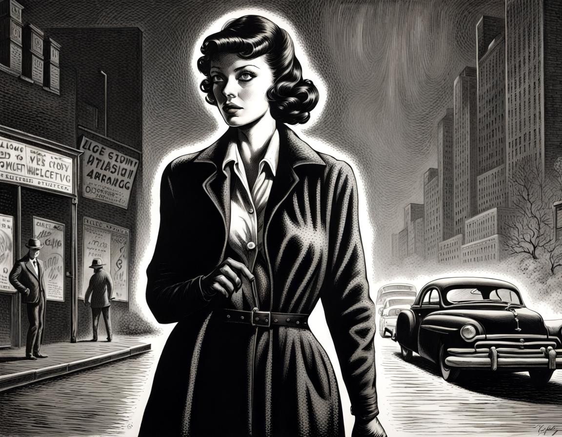 Noir Detective in 1950s Los Angeles