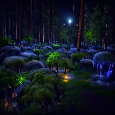 Enchanted Night: Realistic Fantasy Forest in 8K