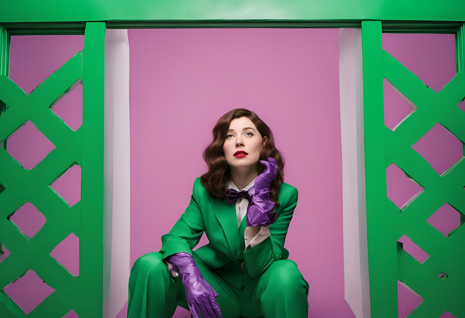 Full-Figured Riddler in Campy Hideout