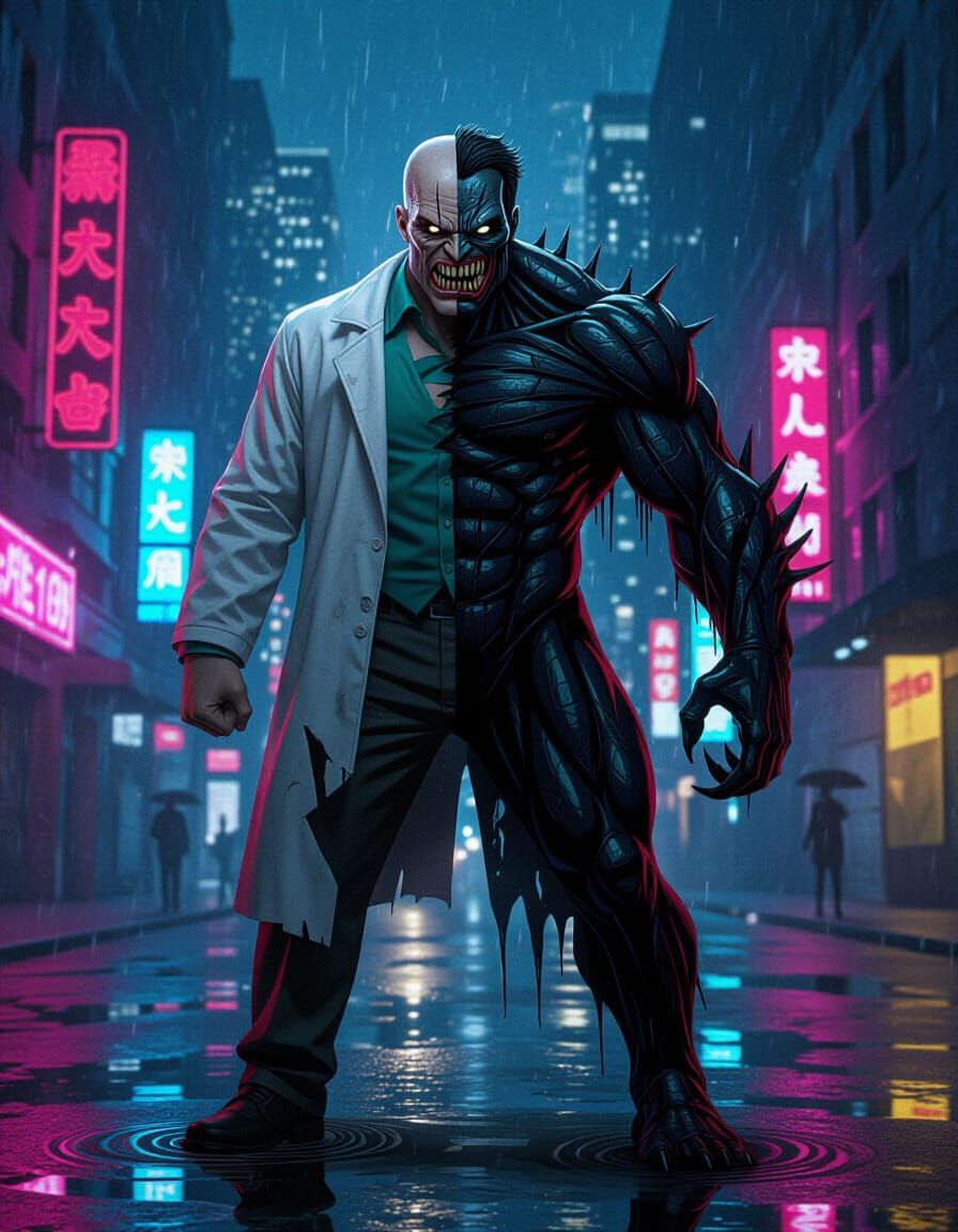 Dr. Jekyll & Mr. Hyde Inspired Supervillain in Noir City