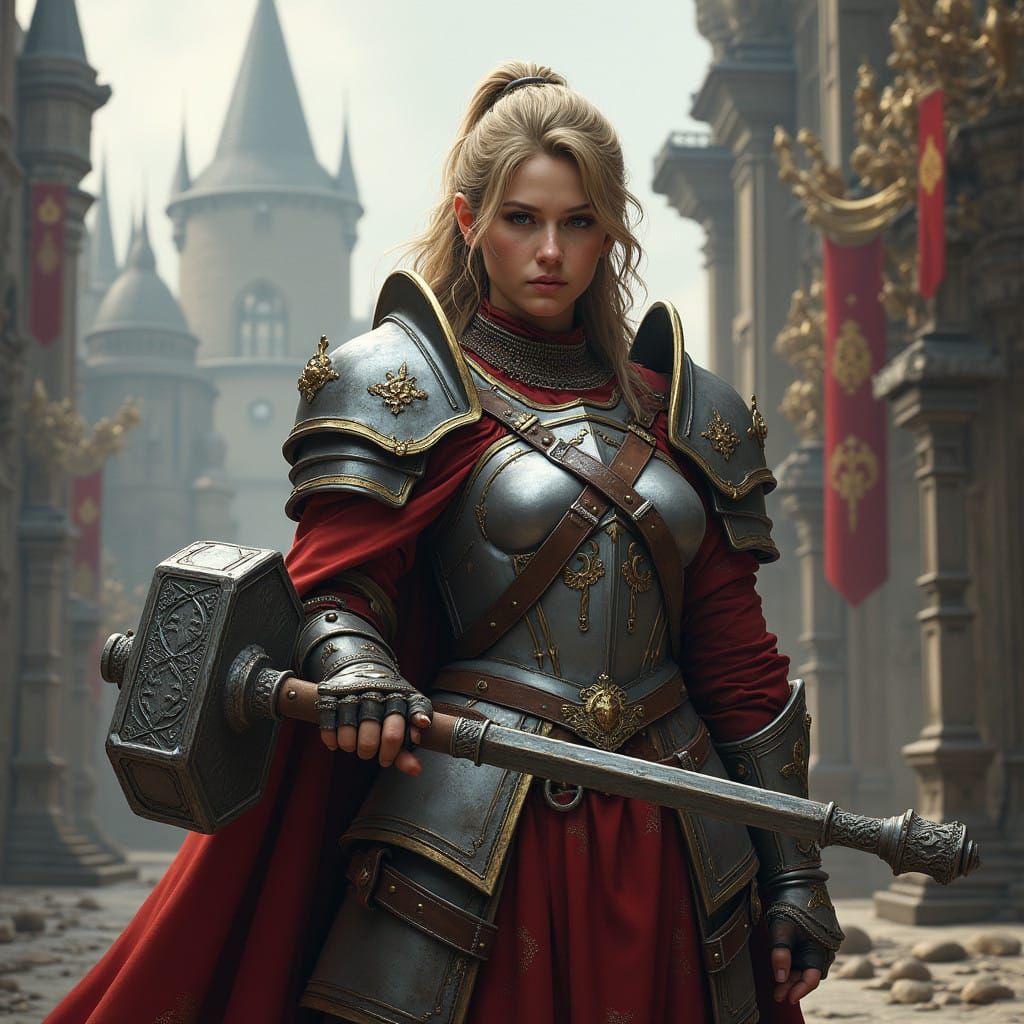 Sturdy Dwarf Captain in Baroque Fantasy City