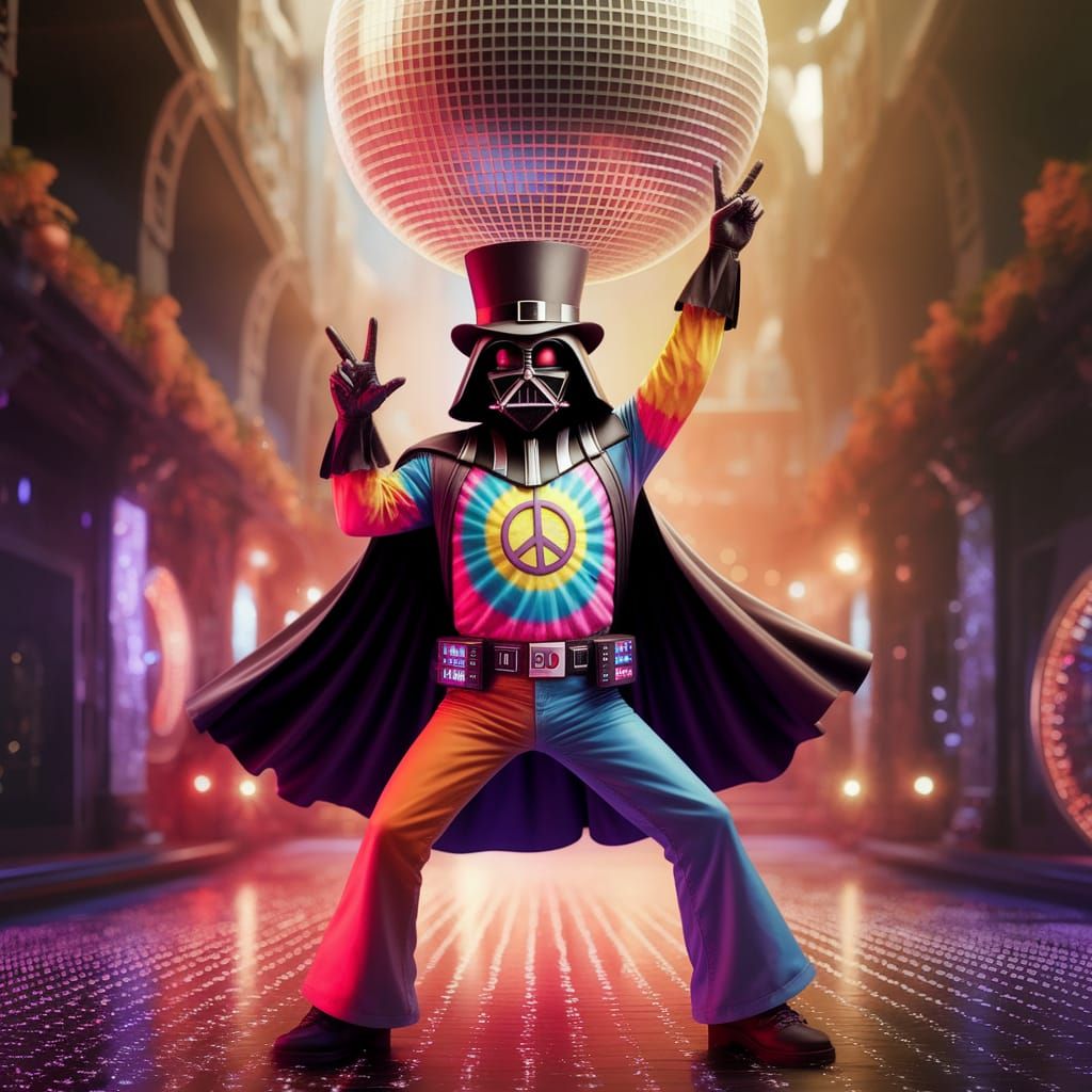 Darth Vader in Vibrant Disco Fantasy