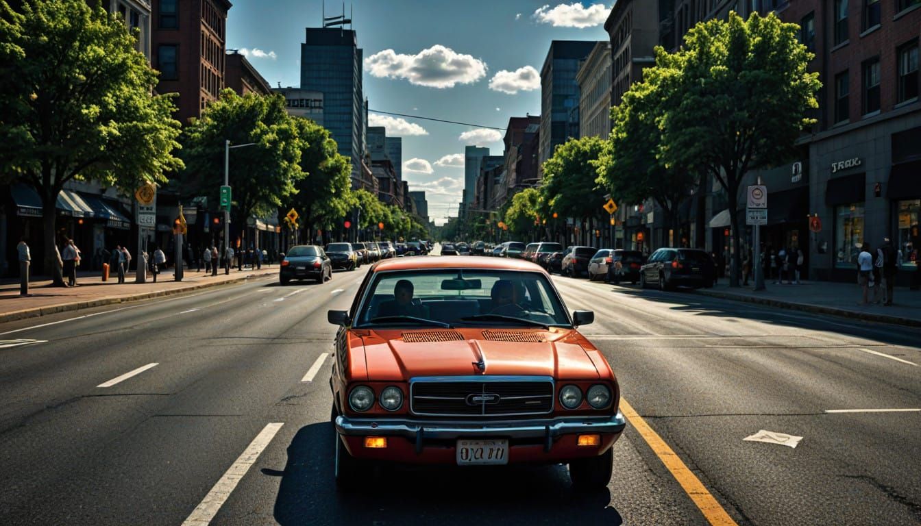 Ethereal Cityscape at Sunset, Hyperrealistic HDR