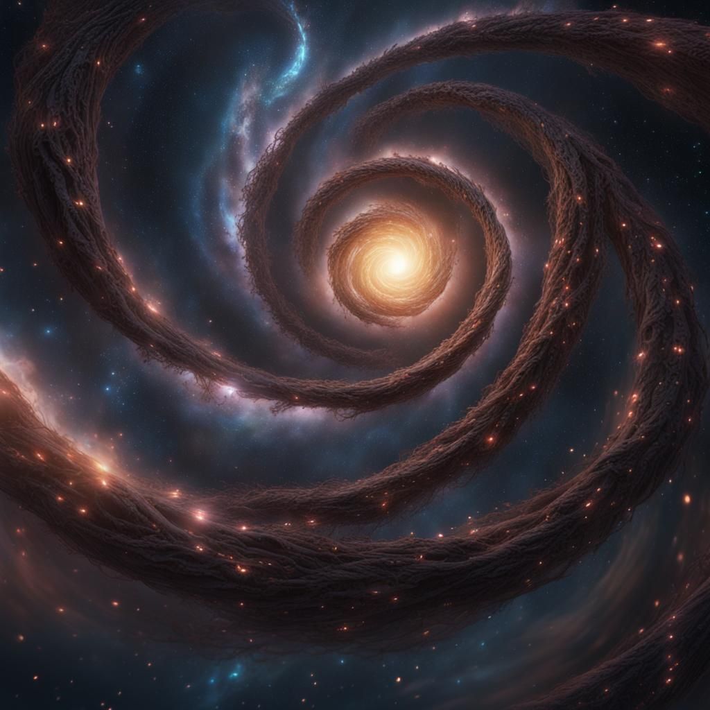 Distant Spiral Galaxy as Detailed Matte Painting