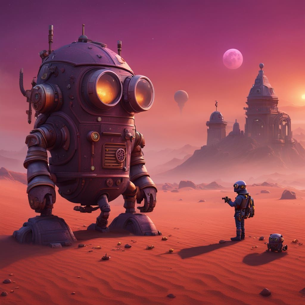 Steampunk Minion Examines Alien Artifact