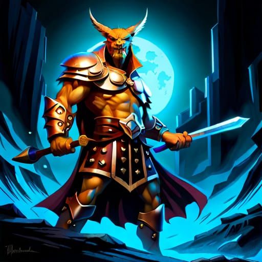 Undead Beast Warrior in Dark Fantasy Style