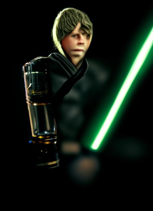 Detailed 4K Portrait of Luke Skywalker in Art Deco Style
