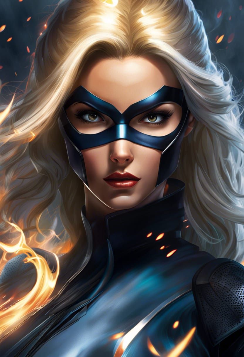 Superheroine Battles Villains in Fiery Disaster