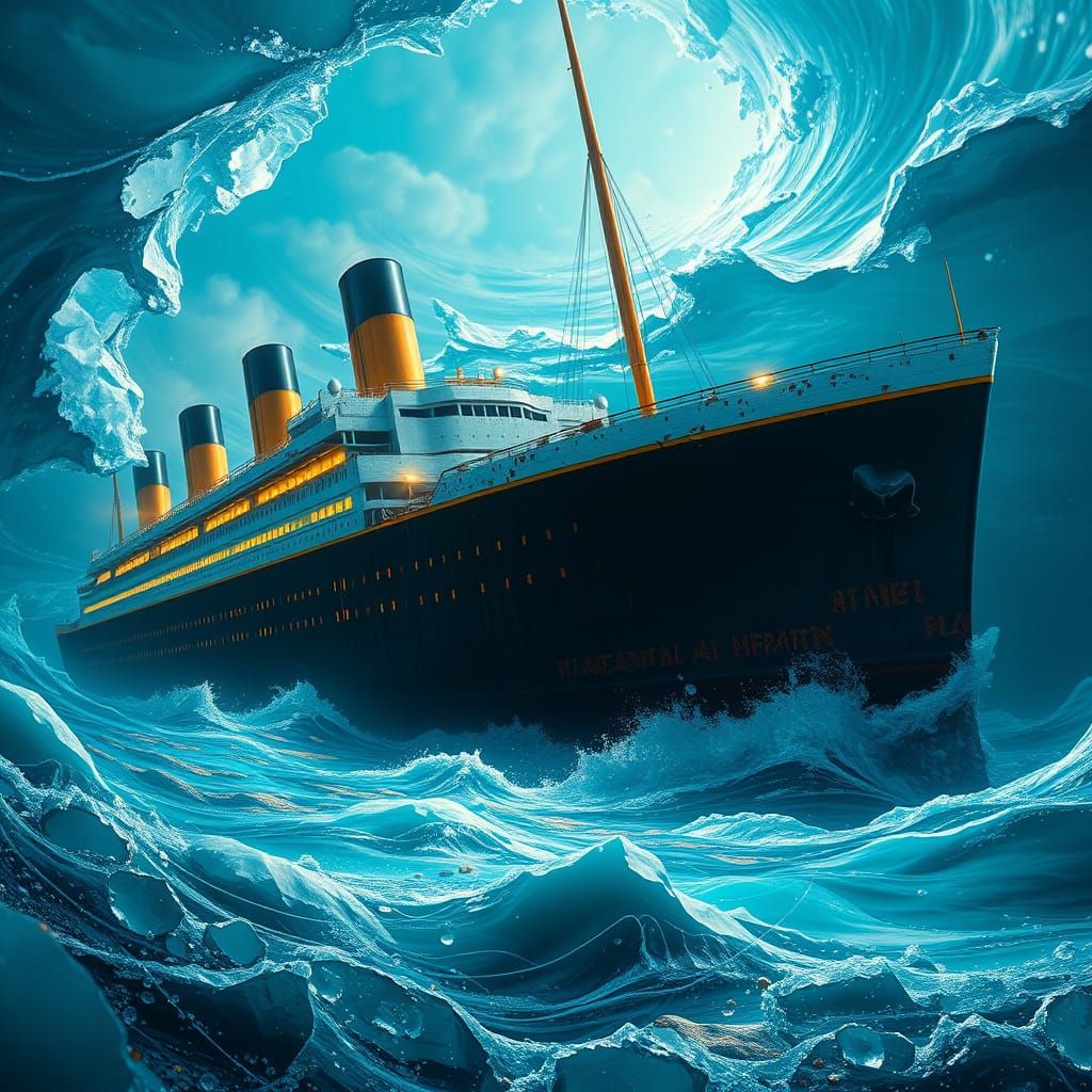 Ethereal Titanic Dreamscape in Vibrant, Hyper-Realistic Fant...