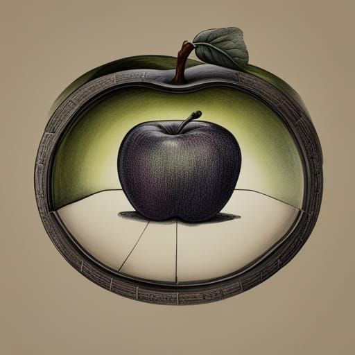 Apple with Glass Interior: Parchment Ink Diagram