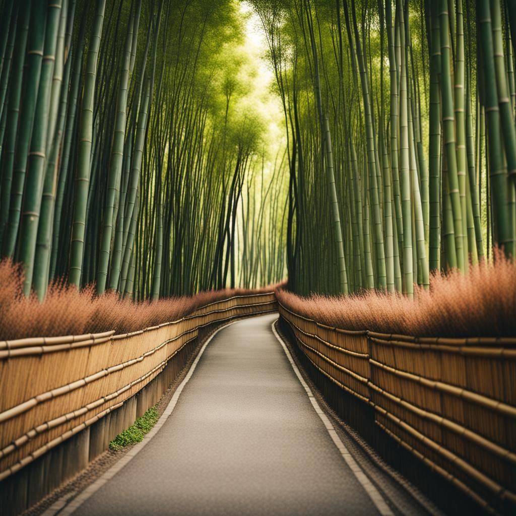 Vintage Bamboo Groves of Kyoto in Natural Light