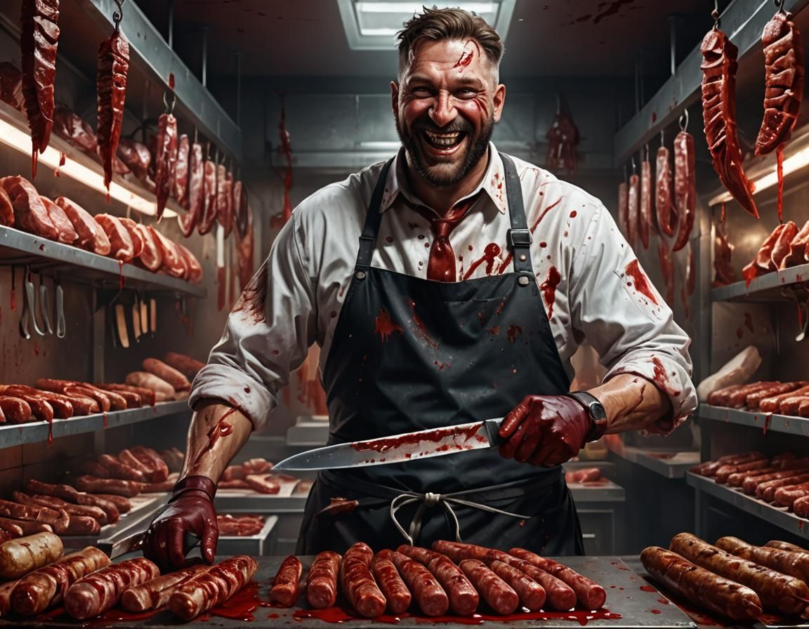 Butcher's Bloody Smile: Macabre Shop Scene