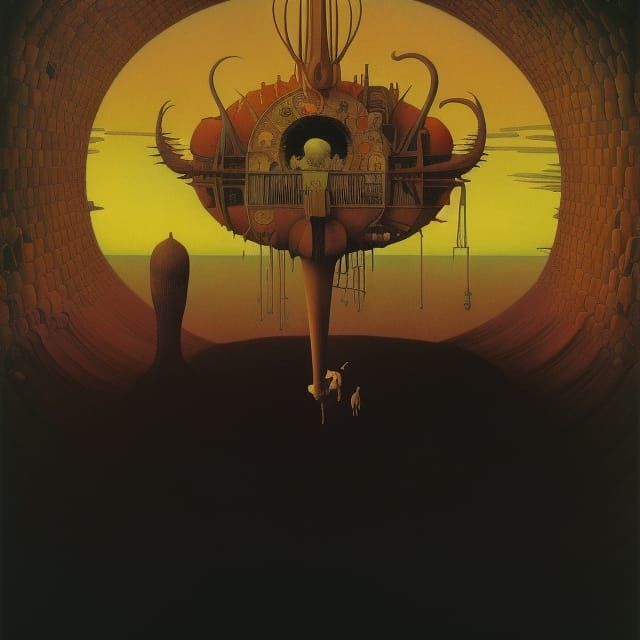 Apocalyptic Sunset in Surrealist Style