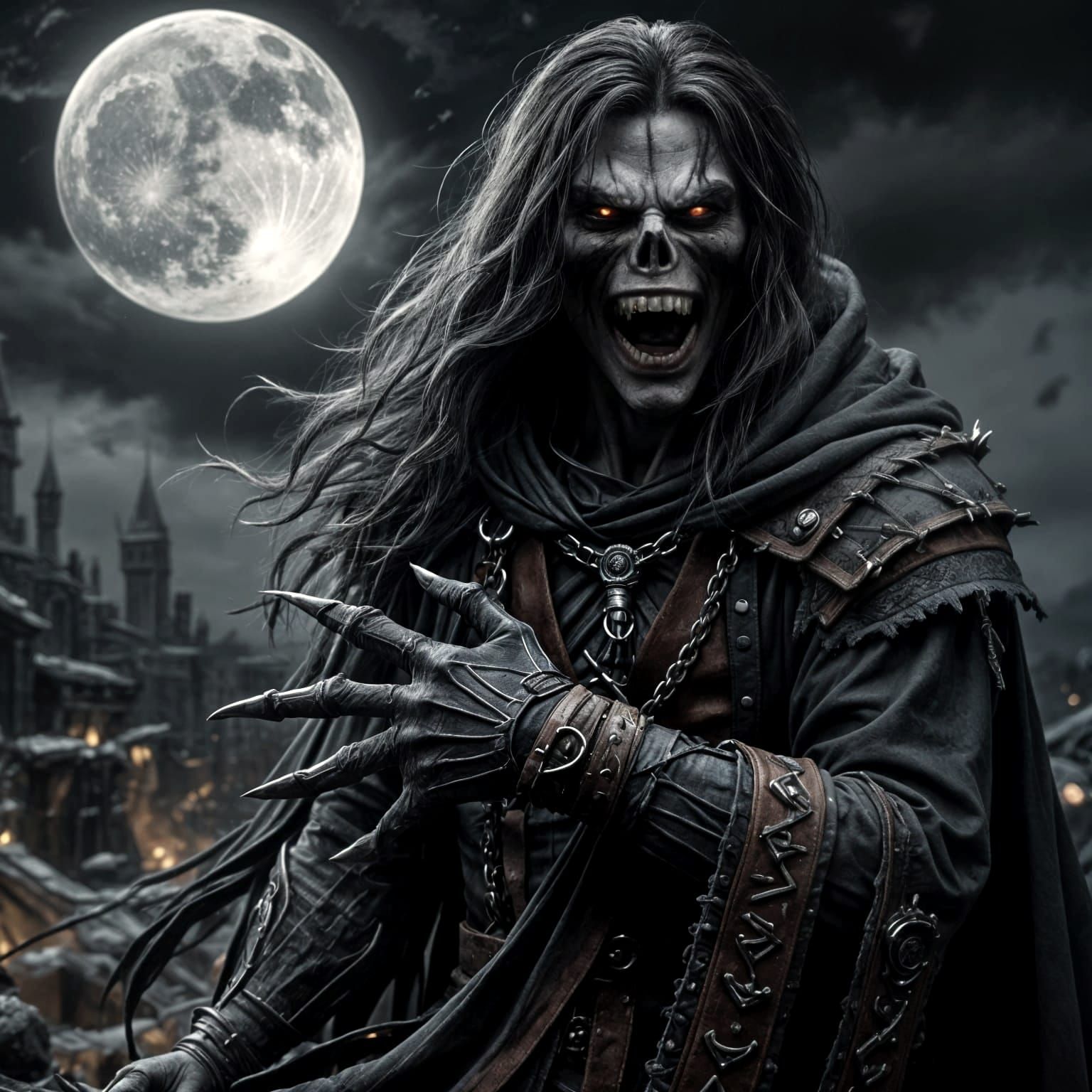 Gothic Vampire Masterpiece under the Full Moon