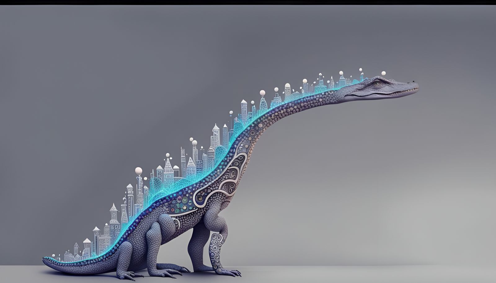 Fairy Town in Crocodia: Fractal Quantum Zentangle