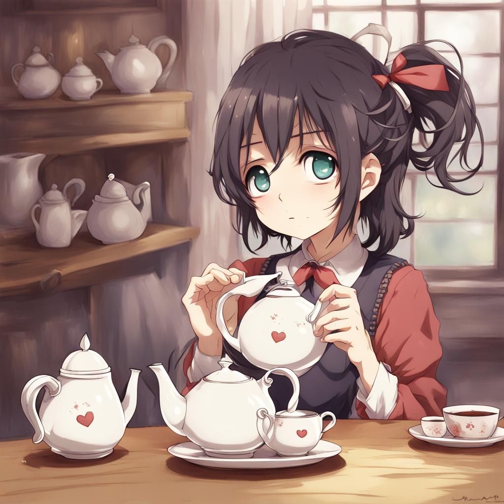 Anime Style Little Teapot Illustration