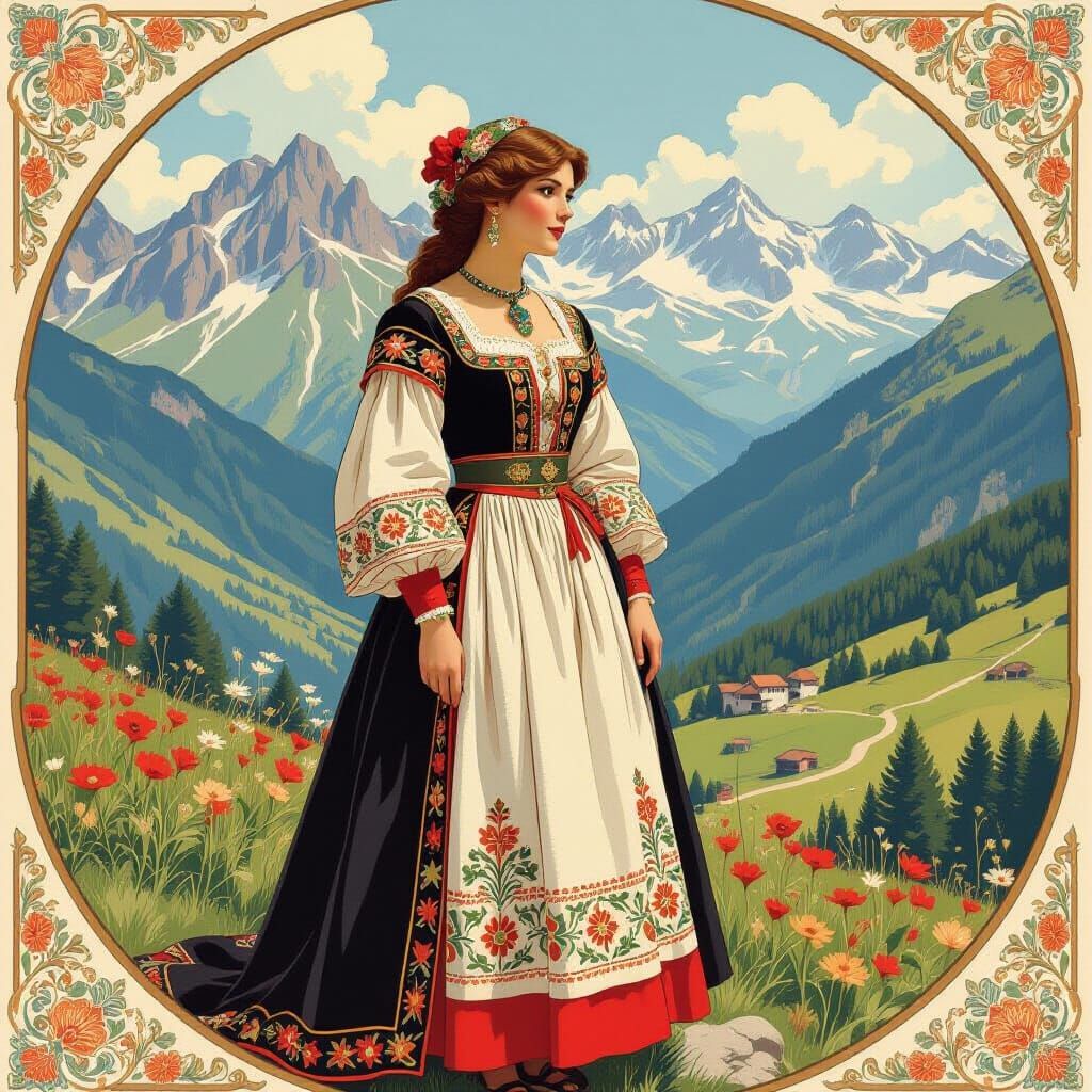 a woman wearing the National Costume of Andorra.