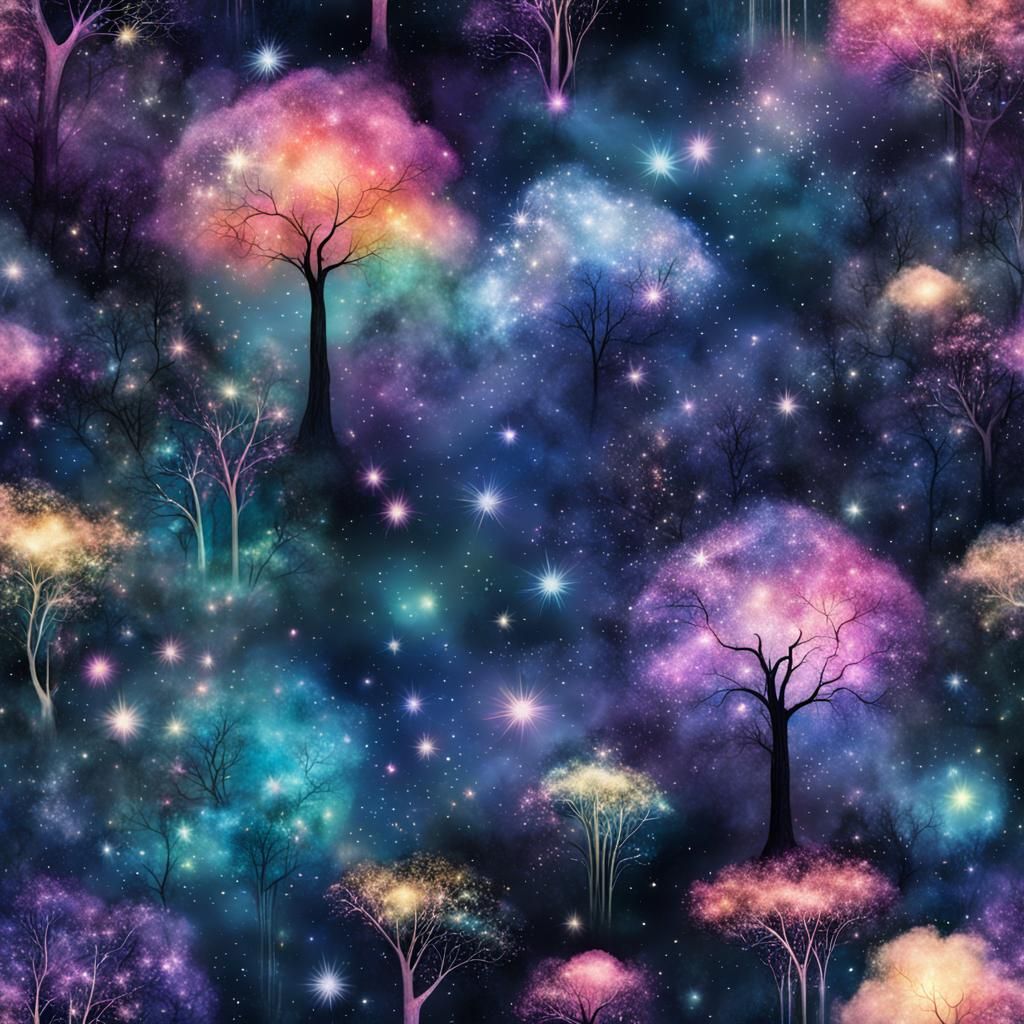 Nebula Enchanted Forest with Fairies