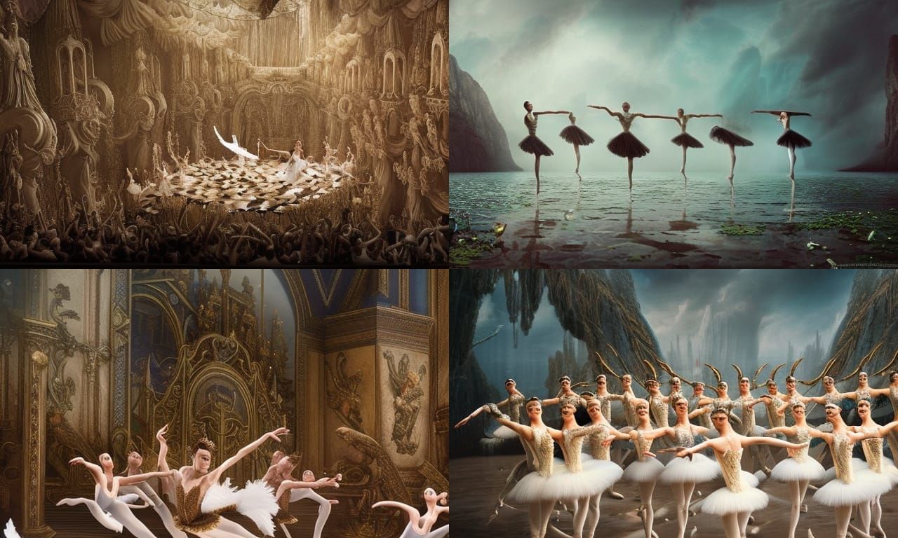 Epic Swan Lake Ballet: Cinematic Digital Painting