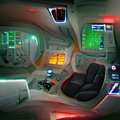 Detailed Spaceship Cockpit Interior