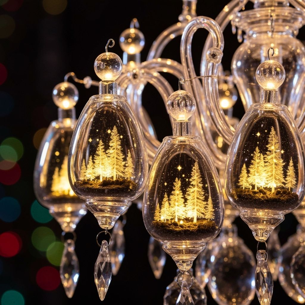 Glass Chandelier with Miniature Worlds