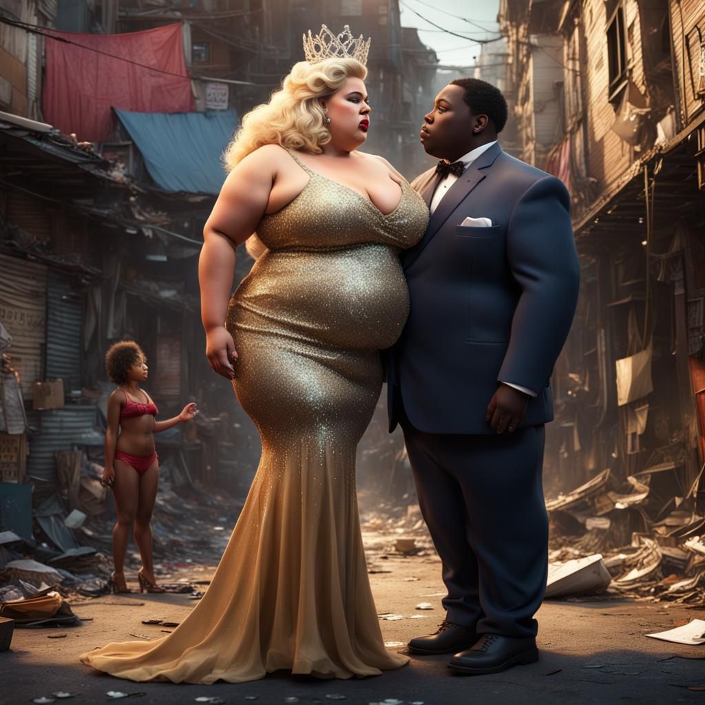 Beauty Queen in Slums: Detailed Matte Painting