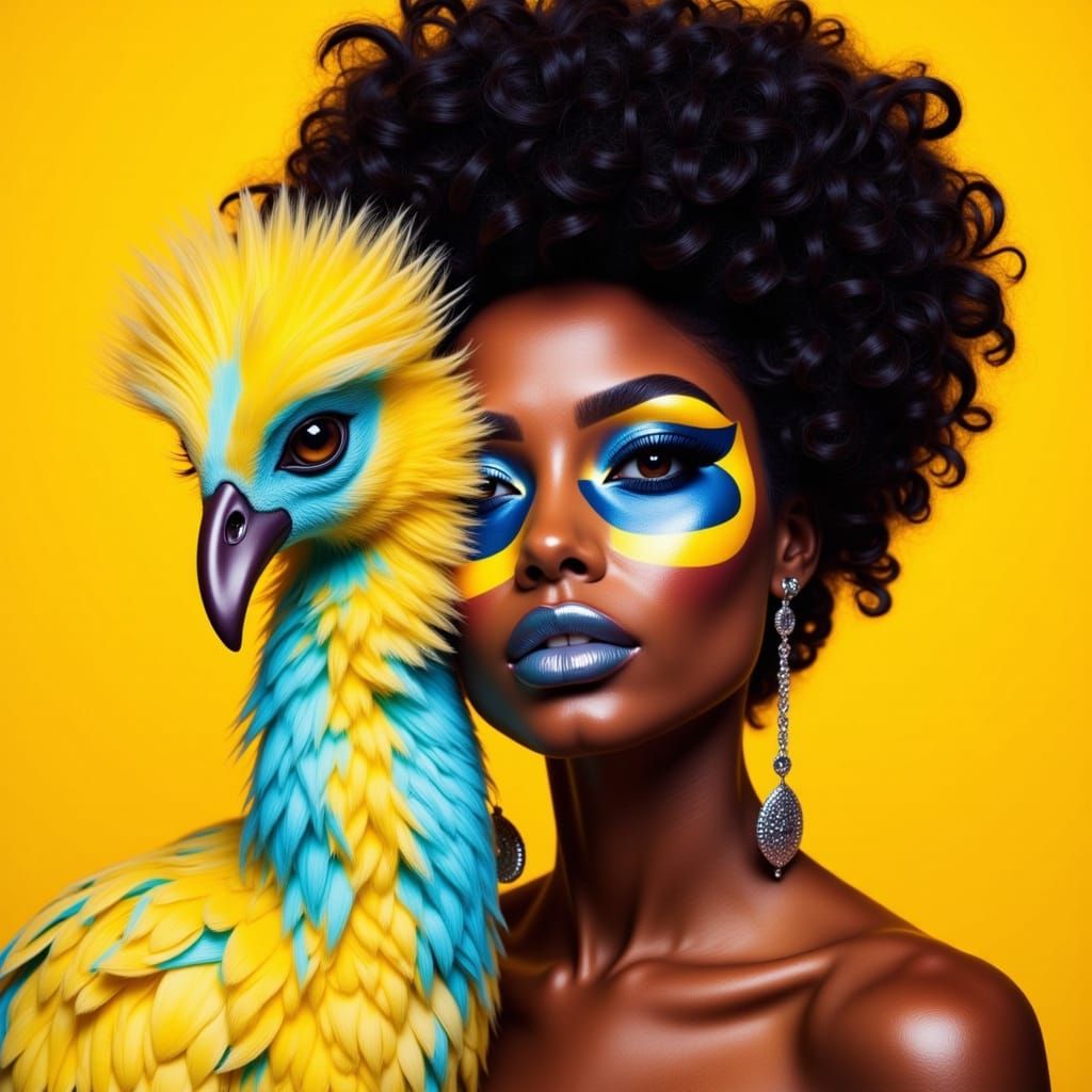 Woman and a Parrot