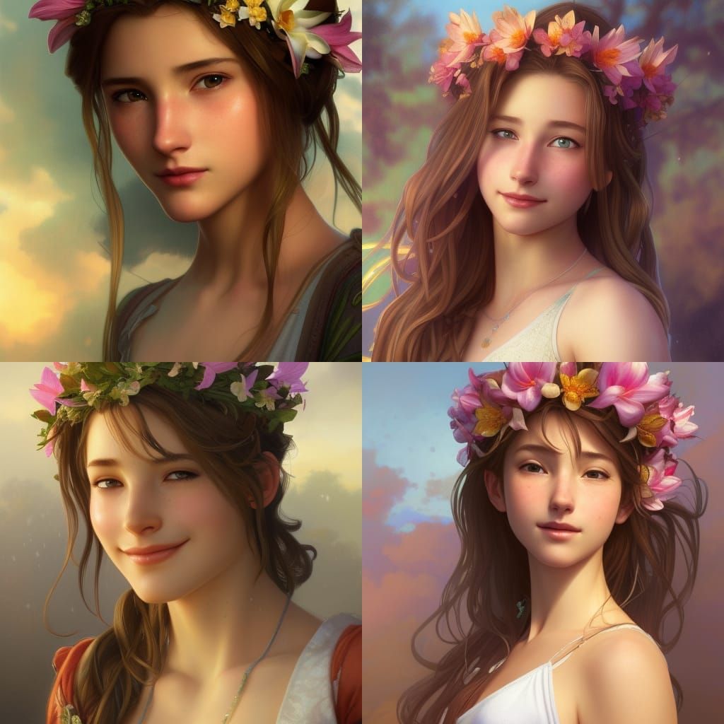 Aerith Gainsborough Portrait with Lily Crown