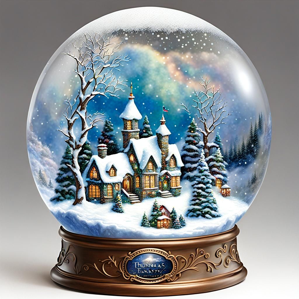 Ethereal Winter Wonderland Snowglobe in Fantasy Style