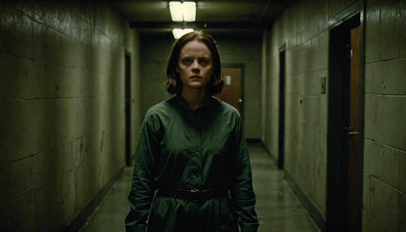 Eerie Encounter: Clarice Starling in a Dark Corridor