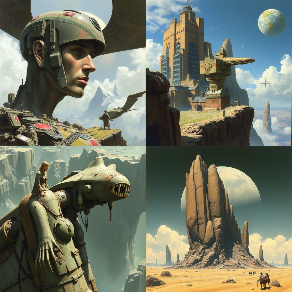 Ethereal Futuristic Cityscape in Peter Elson's Style