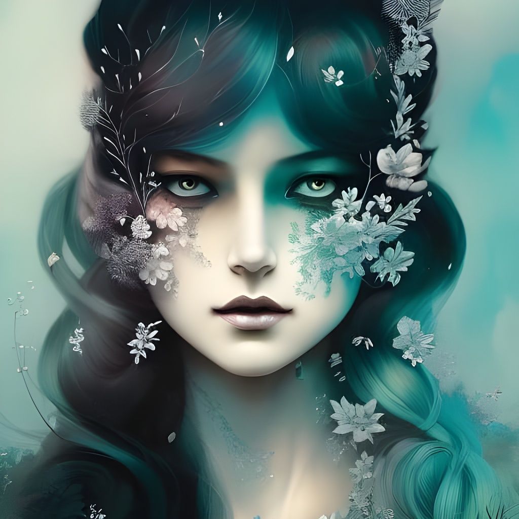 Goth Girl in Neo-Victorian Double Exposure Collage