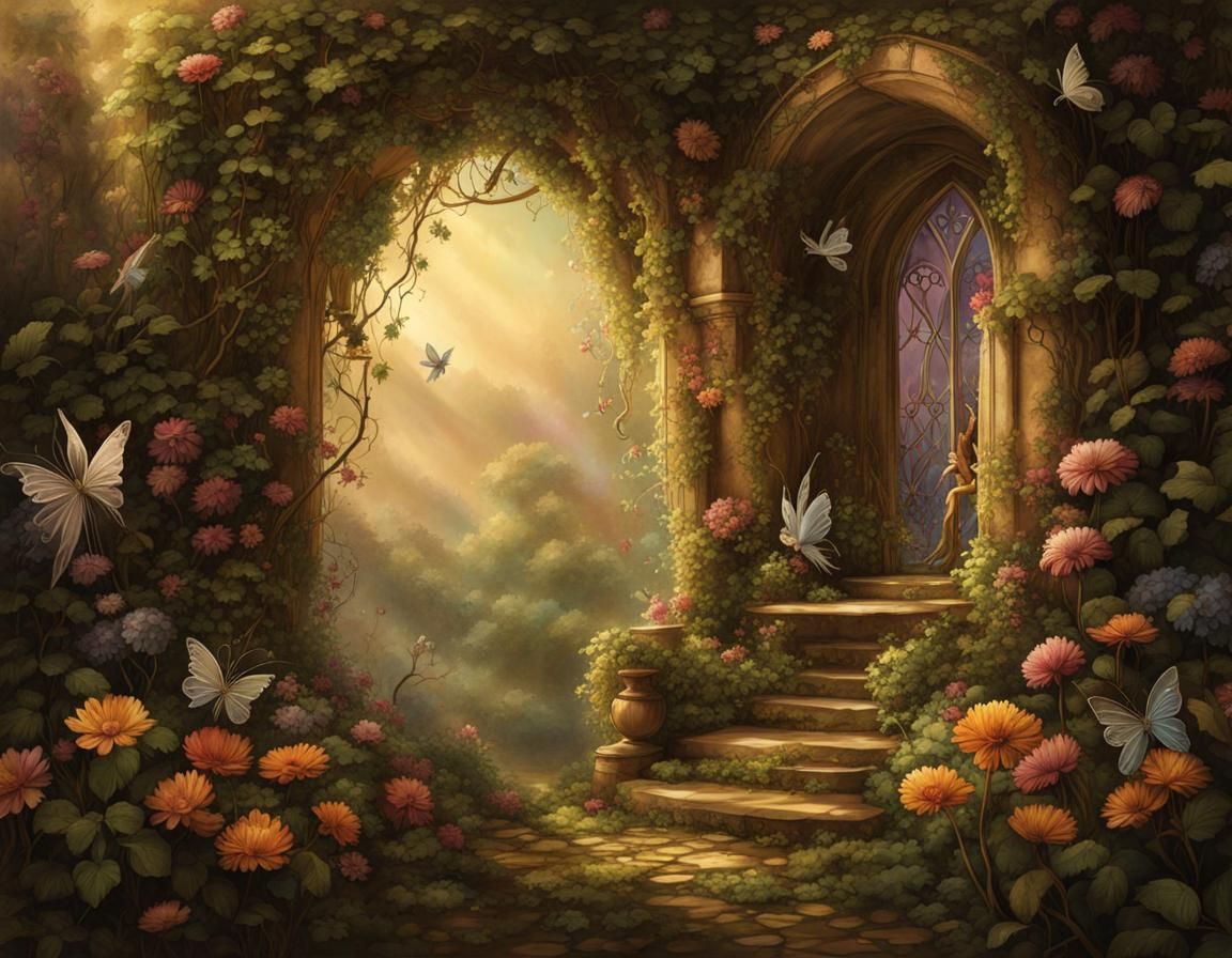 Vintage Fairy Junk Journal Page in Sepia Tones