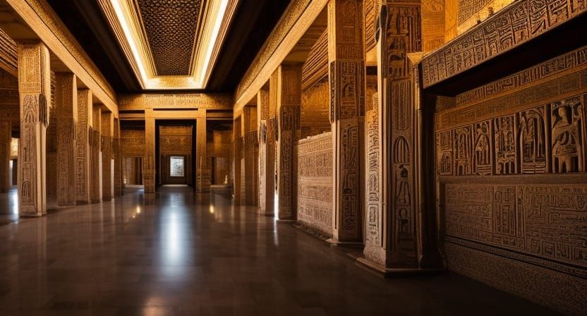 Vampire in Egyptian Temple, Gouache Art