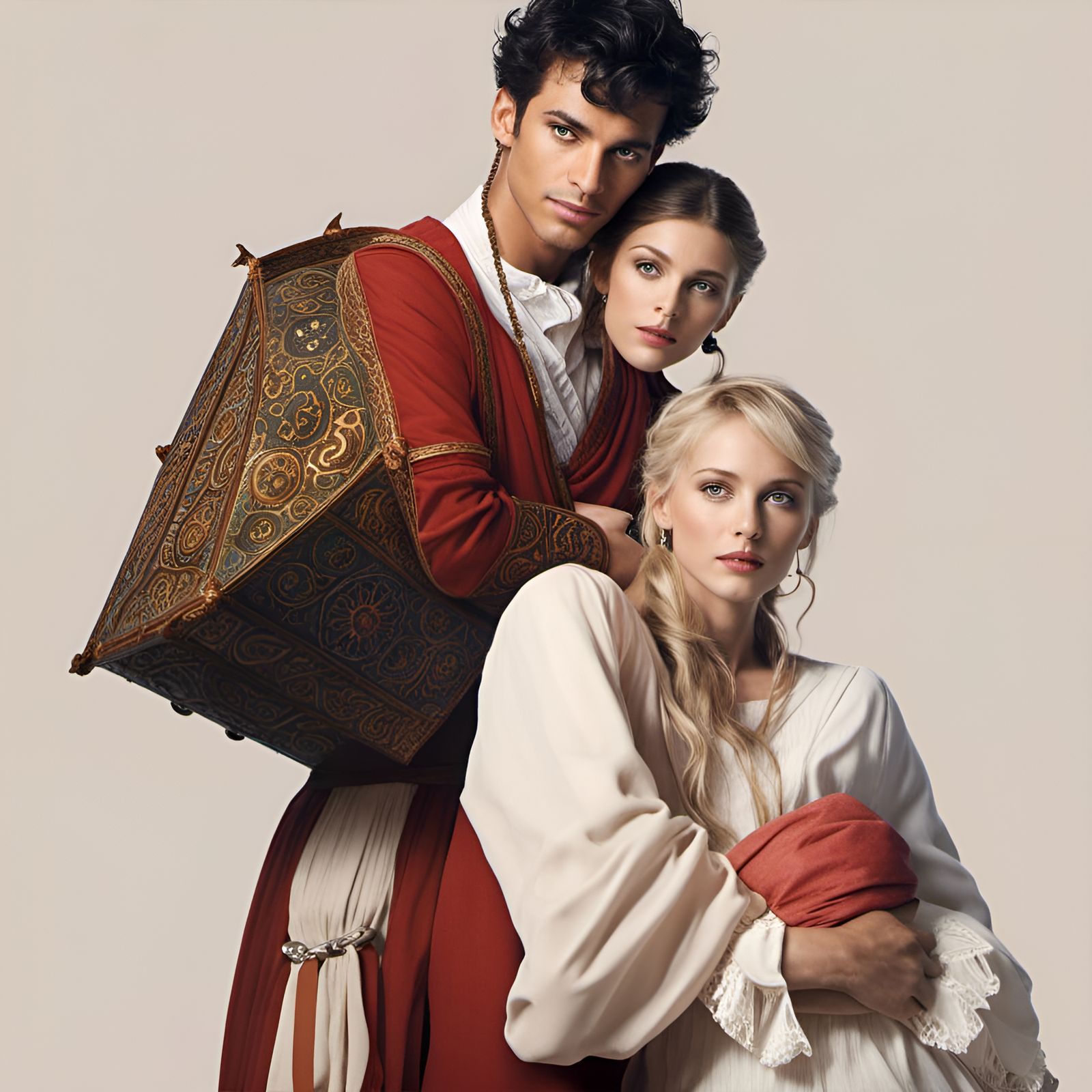 Conjoined Sumo Wrestlers in Vintage Watercolor Style