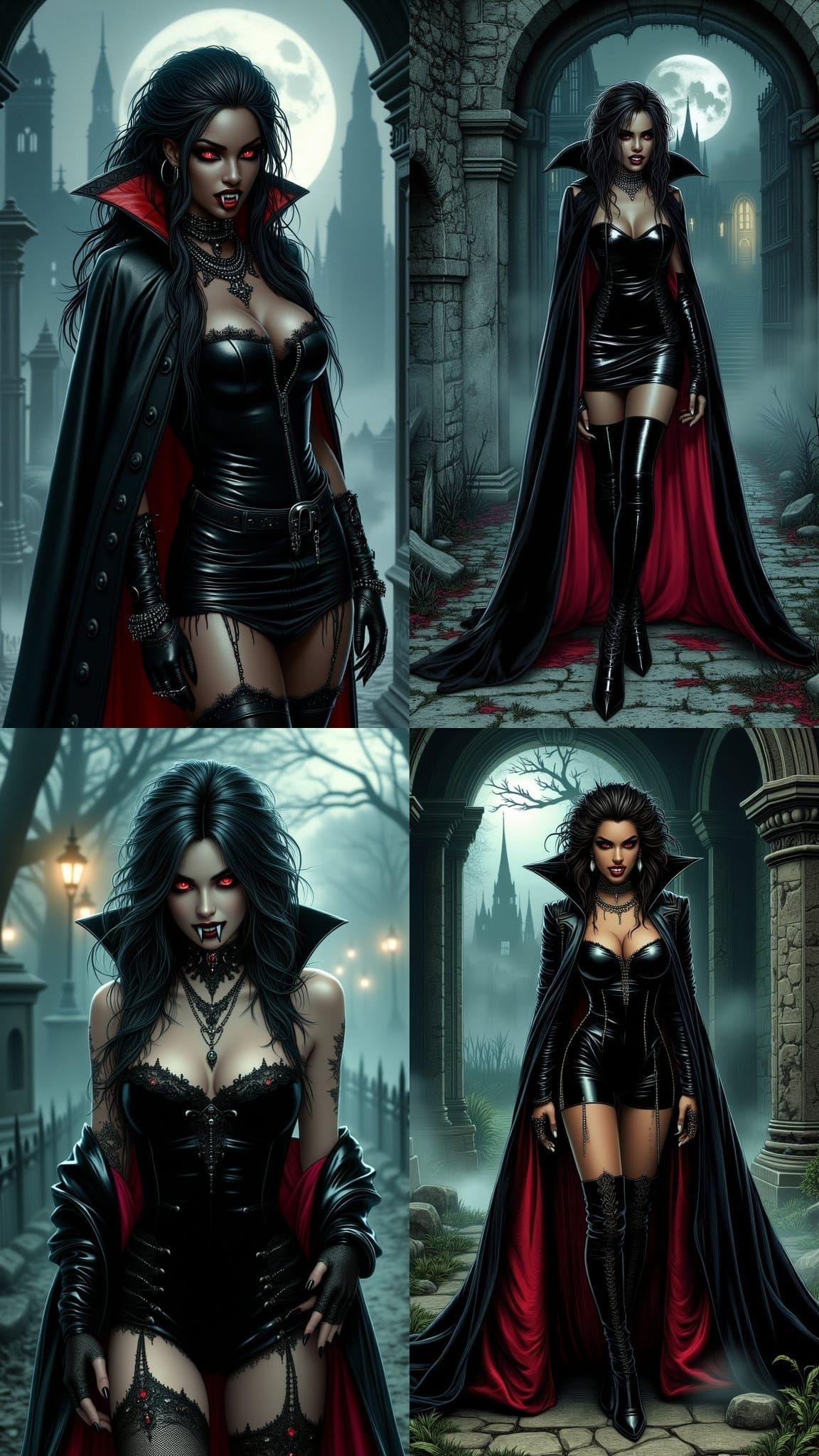 Gothic Jamaican Vampire Women in Dark Fantasy