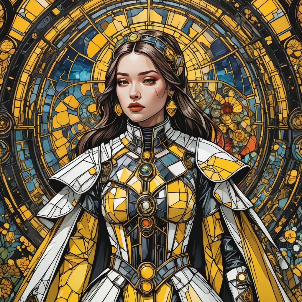 Eco-Friendly Haute Couture Anime Girl in Surreal Style