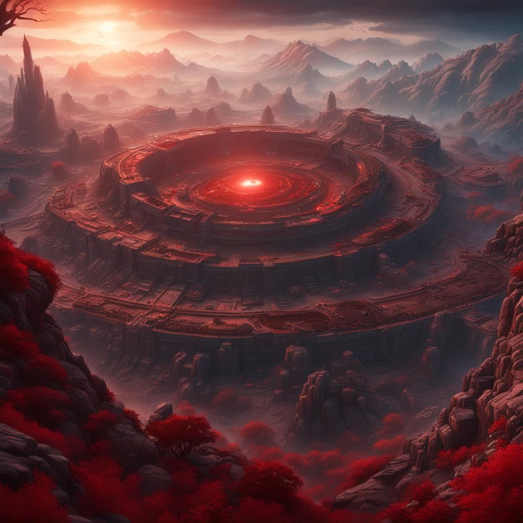 Giant Red Eyes of the Earth: Fantasy Concept Art