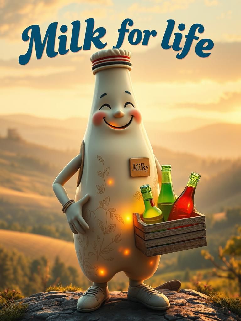 Charming Milk Bottle Milkman in Art Deco Style