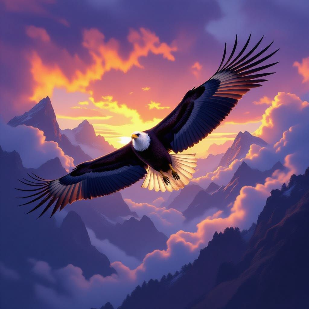 Colossal Condor Soars Over Misty Mountains