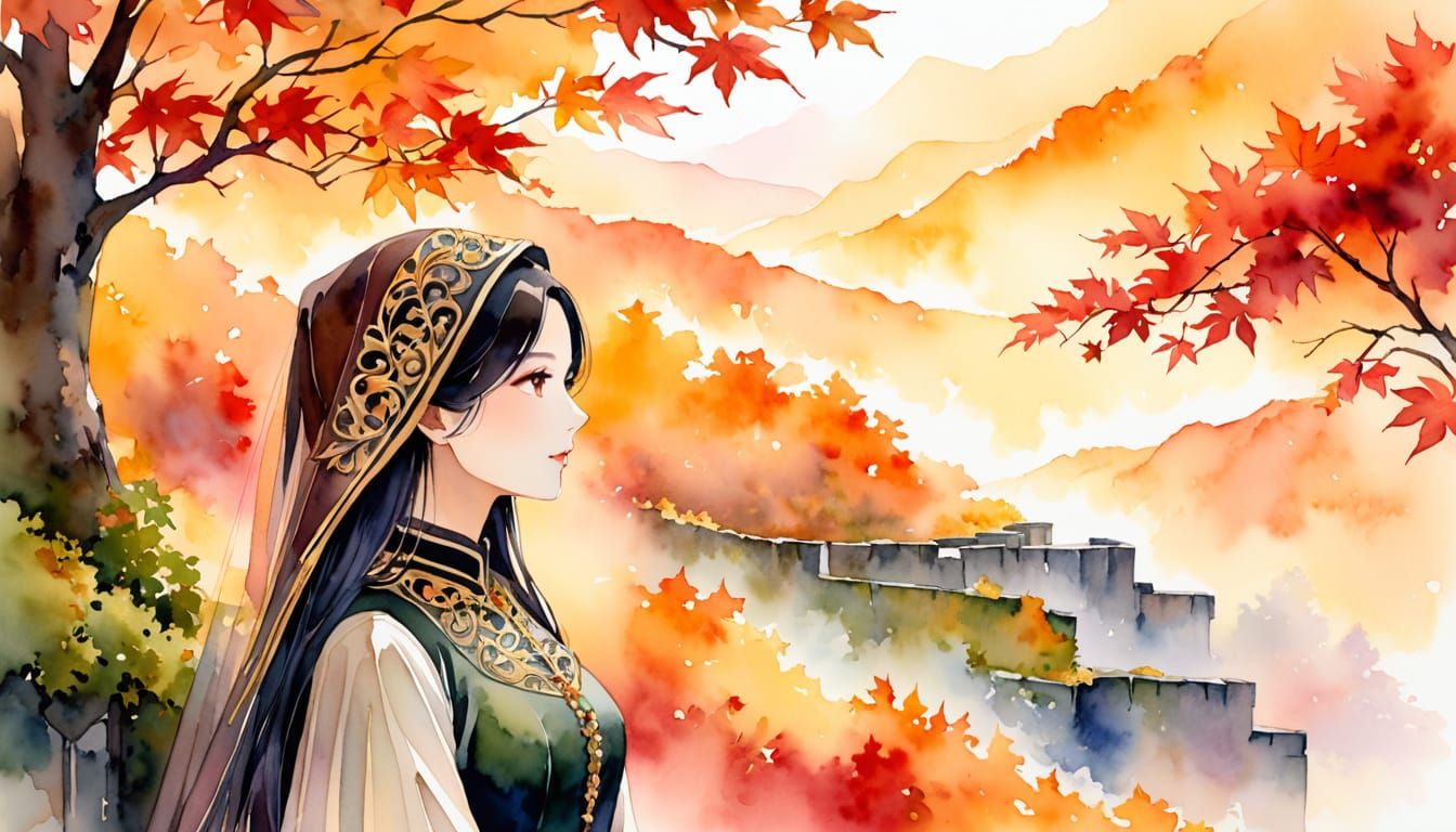 Autumn Dream: Woman in Baroque Dress