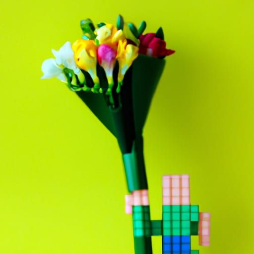 Freesia Bouquet as LEGO Art