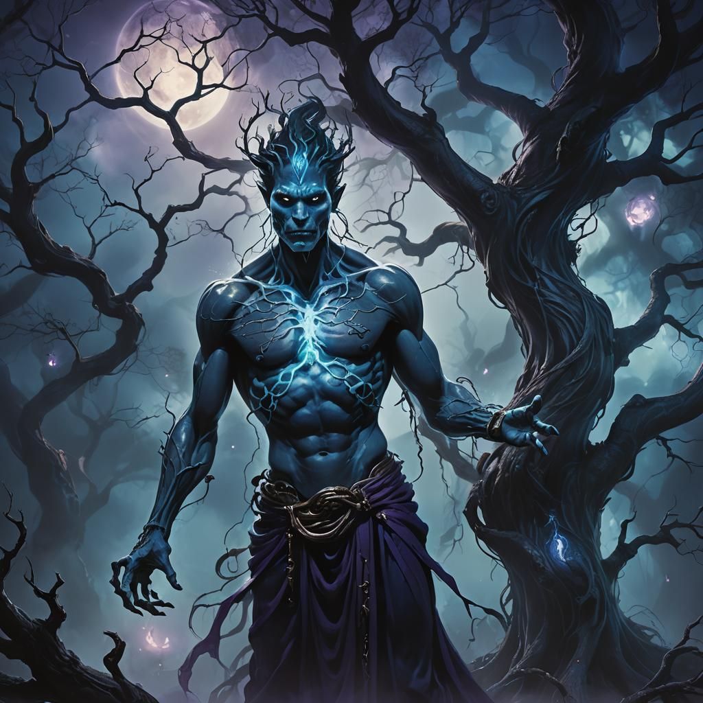 Terrifying Transparent Genie in Moody Dark Fantasy Art