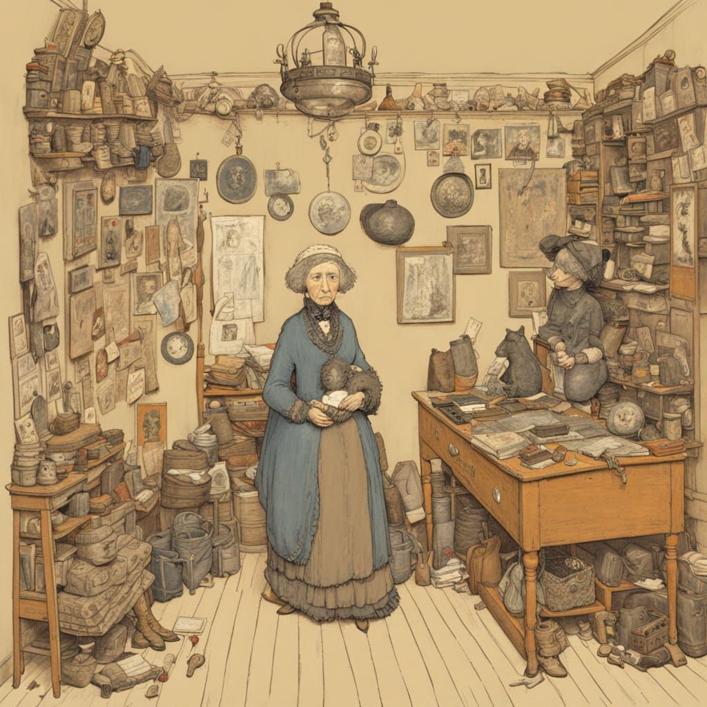 Whistler's Mother in Post-Impressionism Style